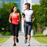 Couple jogging together