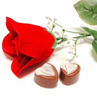 Roses and chocolates.
